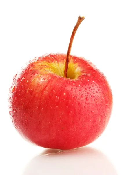 Rijpe groene appel geïsoleerd op wit — Stockfoto