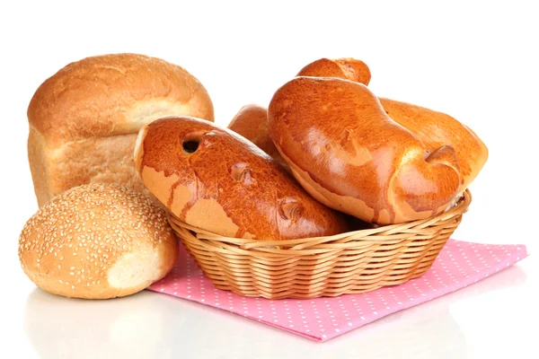 Varietà di pane isolato su bianco — Foto Stock