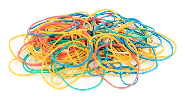 Colorful rubber bands isolated on white — Stock Photo, Image