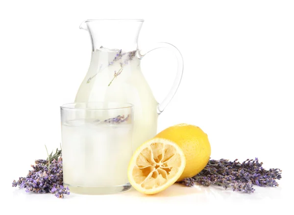 Lavender lemonade, isolated on white — Stock Photo, Image