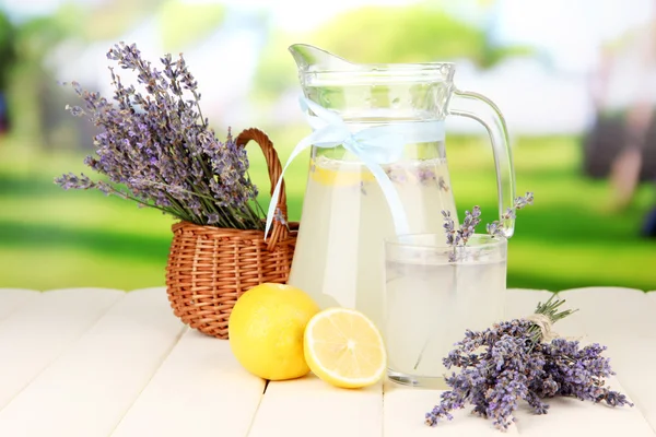 Lavender lemonade, on bright background — Stock Photo, Image