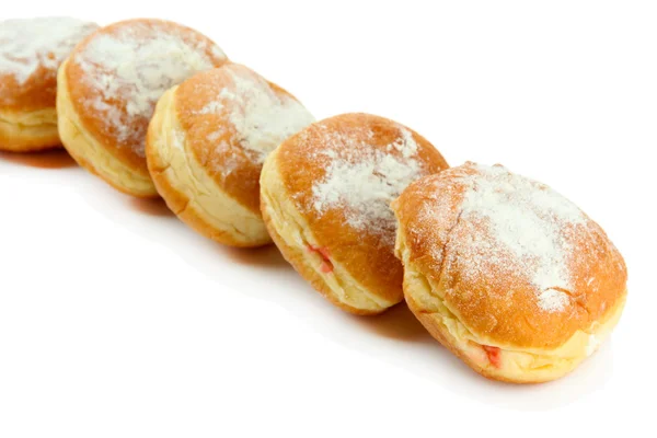 Leckere Donuts, isoliert auf weiß — Stockfoto