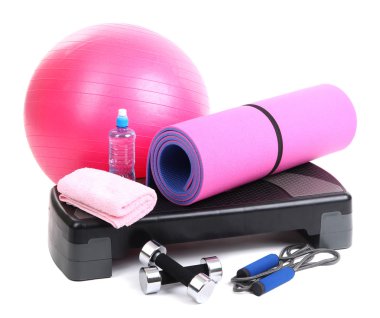 farklı araçları üzerinde beyaz izole fitness için