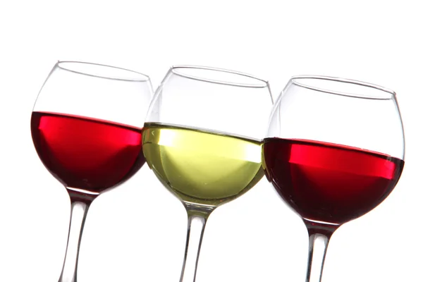 Glasses of wine isolated on white — Stock Photo, Image