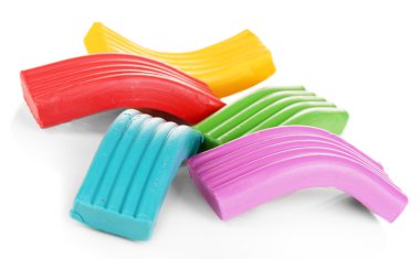 Çocuk parlak hamuru üzerine beyaz izole