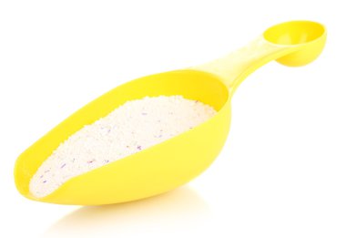 Ölçüm fincan beyaz izole deterjanlar