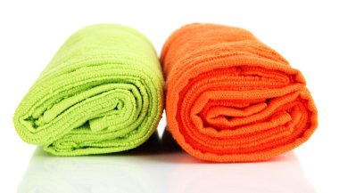 renkli havlu üzerinde beyaz izole