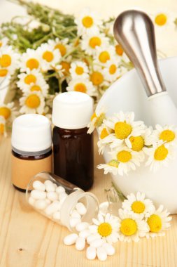 Tıp papatya çiçeği ahşap tablo