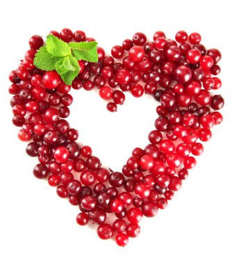 Olgun kırmızı kızılcık, Whit üzerinde izole