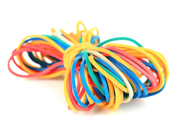 Colorful rubber bands isolated on white — Stock Photo, Image