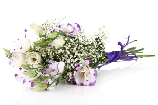 Bouquet of eustoma flowers isolated on white — Stock Photo, Image
