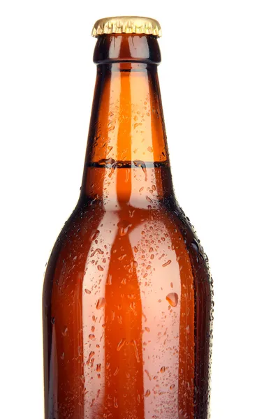 Bira şişesi üzerinde beyaz izole — Stok fotoğraf