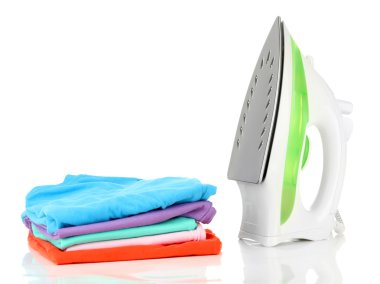 giyim, beyaz izole ve Buharlı Ütü