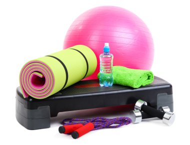 farklı araçları üzerinde beyaz izole fitness için