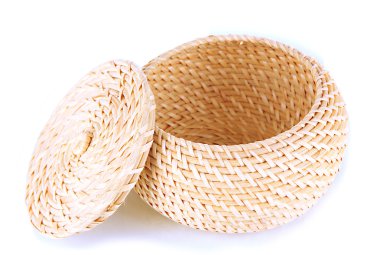 hasır sepet beyaz izole