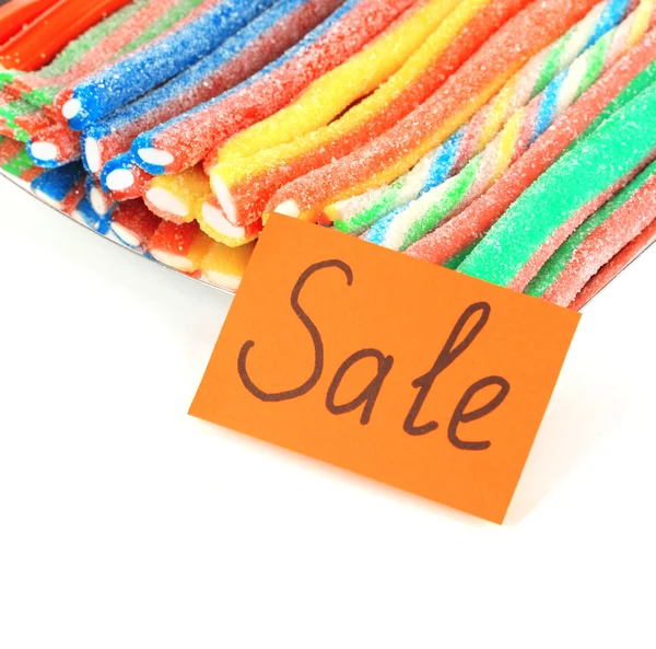 Försäljning av söt gelé godis isolerad på vit — Stockfoto