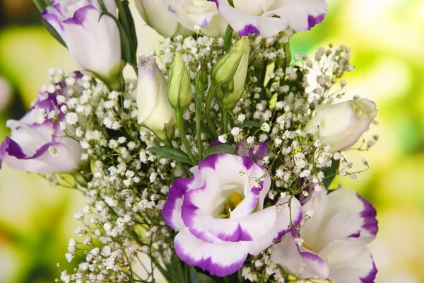 Bouquet of eustoma flowers on bright background — Stock Photo, Image