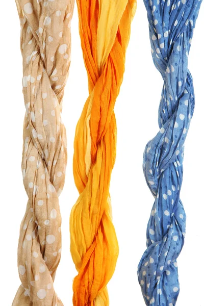 Цветные шарфы изолированы на белом — стоковое фото