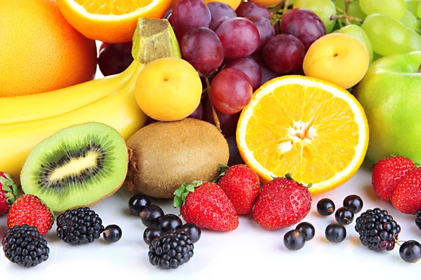 Fresh fruits and berries close up — Stock Photo, Image