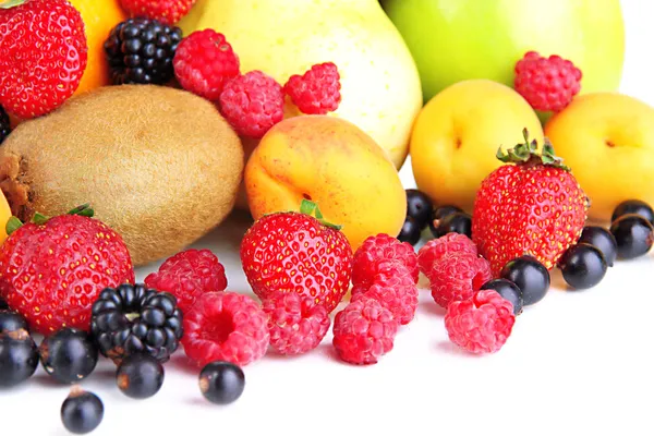 Fresh fruits and berries close up — Stock Photo, Image