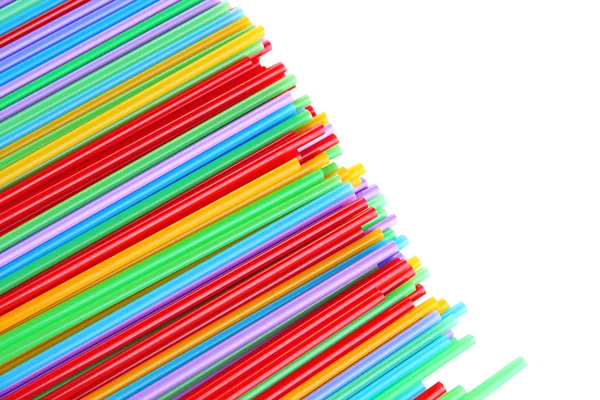 Many straws close-up isolated on white — Stock Photo, Image