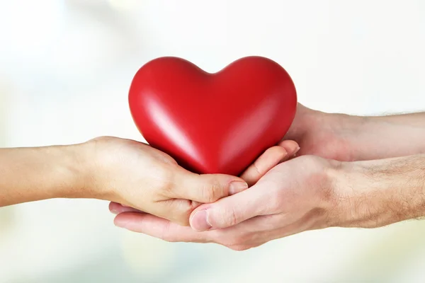 Heart in hands on light background — Stock Photo, Image
