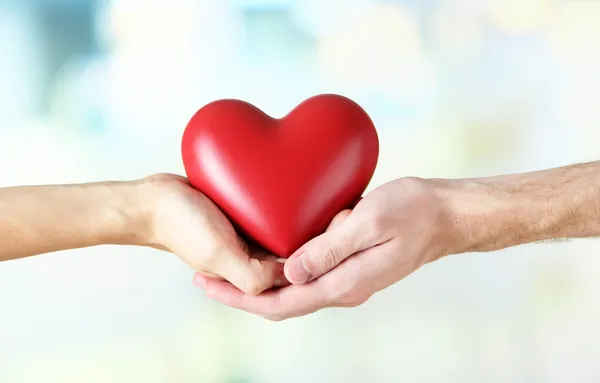 Heart in hands on light background — Stock Photo, Image