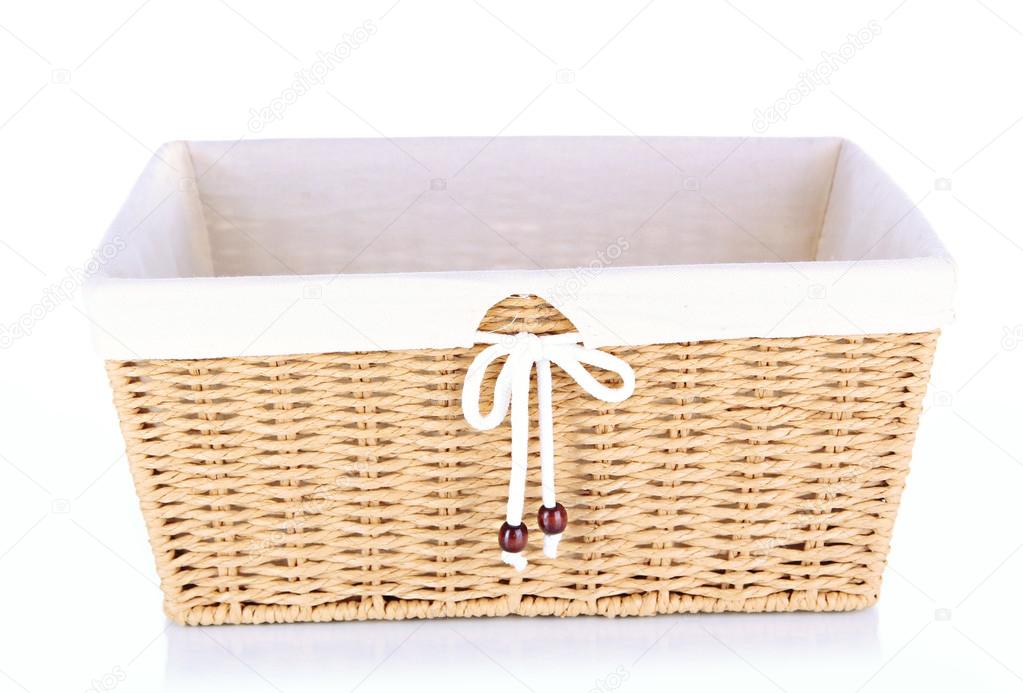 Wicker basket isolated on white