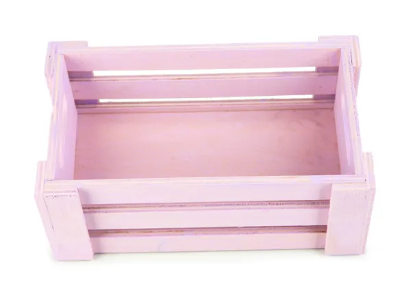 Caixa de madeira da cor, isolada no branco — Fotografia de Stock