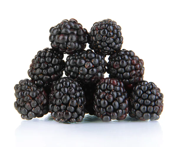 Ripe blackberries isolated on white — Stock Photo, Image
