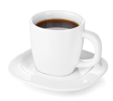 güçlü kahve üzerine beyaz izole