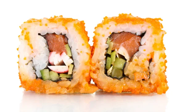 Köstliches Sushi isoliert auf weiß — Stockfoto