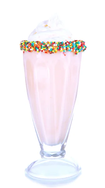 Heerlijke milkshake geïsoleerd op wit — Stockfoto