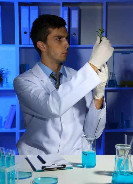 Jovem cientista de laboratório trabalhando no laboratório — Fotografia de Stock