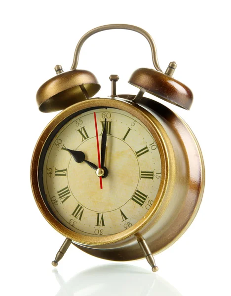 Old alarm clock isolated on white Stock Photo