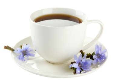 hindiba, üzerinde beyaz izole ile çay