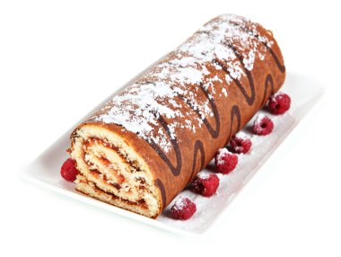 tatlı beyaz izole plaka rulo