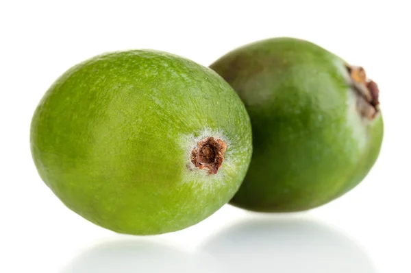 Green feijoa fruit, isolated on white — Stock Photo, Image