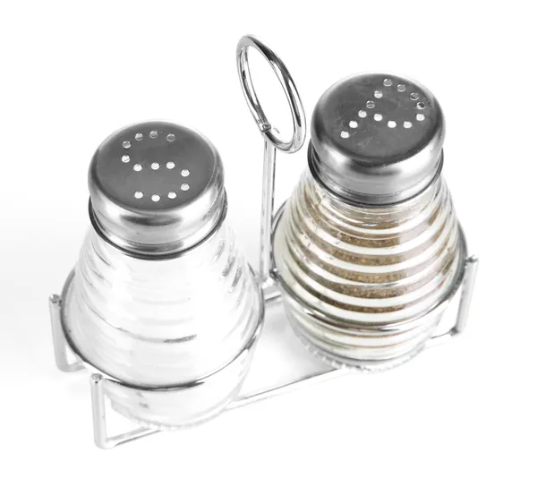 Salt and pepper mills, isolated on white — Stock Photo, Image