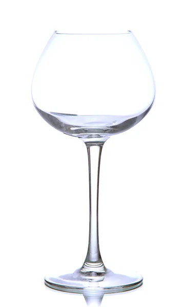 Vaso de vino vacío aislado en blanco — Foto de Stock