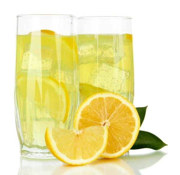Delicious lemonade isolated on white — Stock Photo, Image