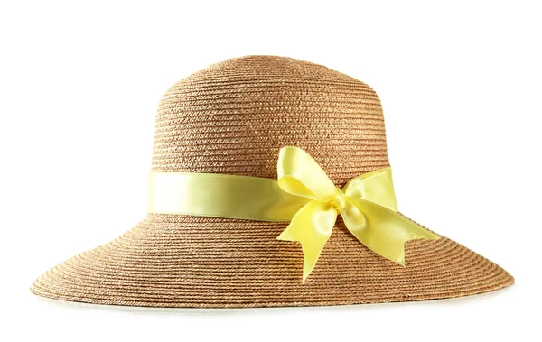 Hermoso sombrero de verano, aislado en blanco — Foto de Stock