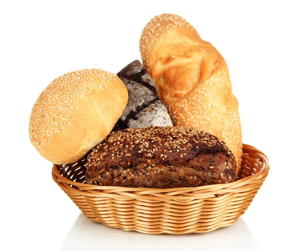 Sortering av brød isolert på hvitt – stockfoto
