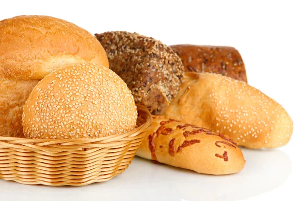 Řadu izolovaných na bílém chlebu — Stock fotografie