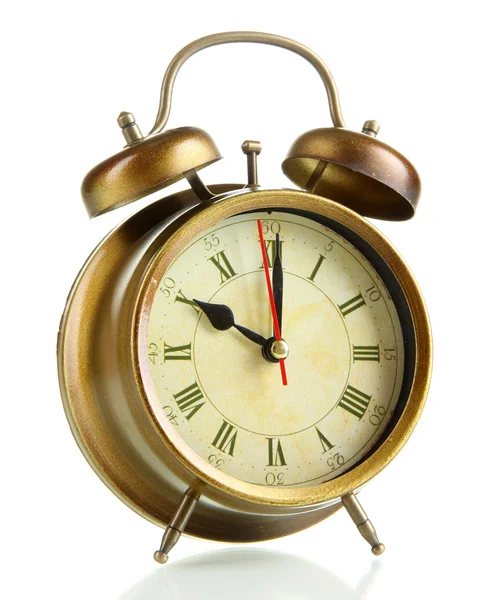 Reloj despertador viejo aislado en blanco Imagen De Stock