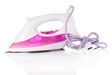 buhar üzerinde beyaz izole demir