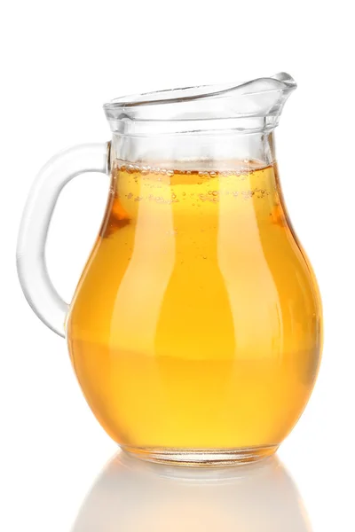 Full jug of apple juice, isolated on white — Stock Photo, Image