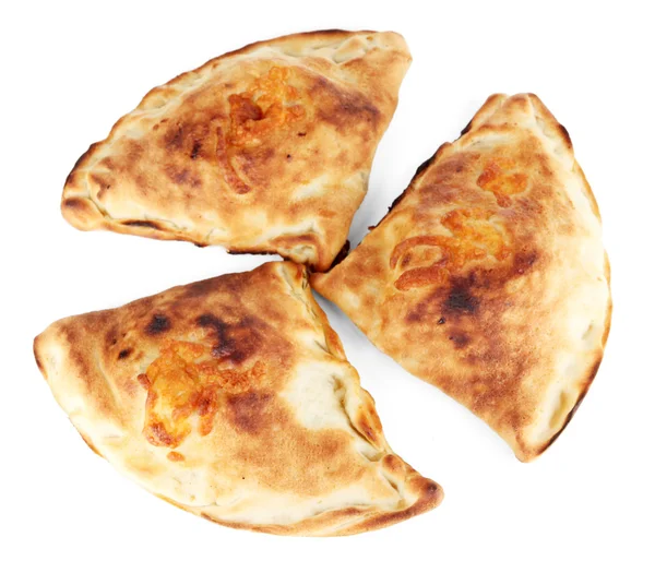 Calzones de pizza isolados em branco — Fotografia de Stock