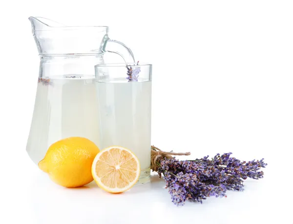 Lavender lemonade, isolated on white — Stock Photo, Image