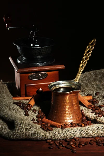 Coffee maker on dark background — Stock Photo, Image